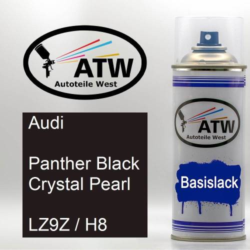 Audi, Panther Black Crystal Pearl, LZ9Z / H8: 400ml Sprühdose, von ATW Autoteile West.